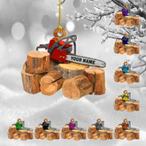 Woseprints Personalized Arborist Christmas Ornament Tree Decorations 2D Flat, Gifts for Men Him Arboriculturist Tree Woodworking Woodworker Logger Chainsaw Forester Tree Cutter Ornament 2023 (ON52)