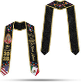 Customize Mexican American Flag Graduation Sash, Mexico Graduation Stole, class of 2025