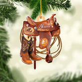 Paniprints Personalized Cowboys Ornament 2024, Cowboy Hat Ornaments for Christmas Tree, Cowboy Boot Ornaments for Christmas Tree, Cowgirl Ornaments Christmas Xmas Decoration (Style 10)