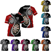 Artparel Personalized Dart Shirts for Men, Dart Polo 3D Shirts Custom Name Shirt, American Flag Shirt Unisex Shirt Size S-5XL