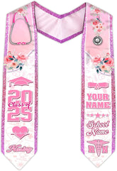 Pretyprints Custom Nurse Sash Graduation, RN Graduation Stole Gifts for Friends Nursing Student Senior Class Of 2025