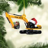 Personalized Excavator Christmas Ornament, Custom Excavator Ornament, Construction Christmas Ornaments Excavator Gift 2024, Heavy Equipment Ornaments, Construction Vehicle Worker Tree Ornament (E3)