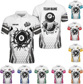 Royal Fight Personalized Billiard Polo Shirts Billiard Polo 3D Billiard Flag Men's Pool Billiards Shirt 8 Ball Gift Men Women