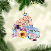 Personalized Nail Ornament,Nail Technician Ornament, Nail Technician, Gift for Her, Makeup Ornaments Makeup Christmas Ornament, Nail tech Gifts, Nail Technician Gifts (Style 7)
