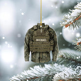 Personalized Military Uniform Boots Hat Ornament 2024, Veteran Ornament, Us Army Ornaments for Christmas Tree, Soldier Backpack Patriotic Christmas Ornaments Decorations, Gift for Veteran Army (AM21)