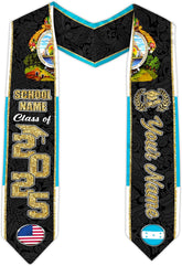 Pretyprints Honduran Graduation Sash, Custom Honduran American Flag Graduation Sash 2025, Honduras Graduation Stole
