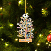 MAPrints Personalized Book Lovers Heart Ornament, Reading Book Xmas Ornament 2024, Bookshelf Wood Ornament Gift for Her Librarian 2D Flat Printed Wood Book Lovers Ornament (Book 10)