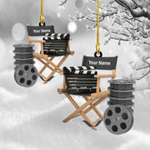Tinoshop Personalized Film Clapboard Ornament, Film Clapper Ornament Director Clapboard Christmas Ornament, Movie Clapperboard Theater Ornament Decor, Popcorn Ornaments for Christmas Tree (ON230)