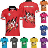 Custom Bowling Polo Shirt Personalized 3D Team Name Bowling Shirts for Men Women Jersey Unisex Bowler Short Sleeve Gift Tee