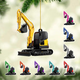 Personalized Excavator Christmas Ornament, Custom Excavator Ornament, Construction Christmas Ornaments Excavator Gift 2024, Heavy Equipment Ornaments, Construction Vehicle Worker Tree Ornament (E12)
