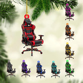 Ligthuy Personalized Gaming Ornaments for Christmas Tree, Computer Gaming Christmas Ornaments, Chair Gaming Chrismas Ornament for Gamer, Game Lover, Chair Gaming Xmas Decor (GM10)