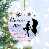 Intenprints Personalized Colorguard 2024 Colorguard Christmas Ornament, Custom Marching Band Colorguard Ornament Christmas Color Guard Gifts for Flag Ornament (Acrylic, Style 6)