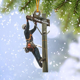 HomeDesign Personalized Lineman Ornament Custom Lineman Ornaments Line Man Christmas Ornaments Gifts for Lineman Ornament Lineman Christmas Hanging Ornament Lineman Gift Xmas Tree (Lm8)