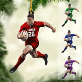 AOVL Personalized Rugby Ornament Rugby Player Gift Ornaments Rugby Team Gift Ornament Gift for Rugby Players Sports Ornaments for Christmas Tree Rugby Gifts for Sports (Rugby 14)