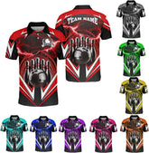 Ligthuy Personalized Name Bowling Polo Shirts 3D for Men and Women, Bowling Shirt, Bowling Shirts for Men Team Bowling Shirt