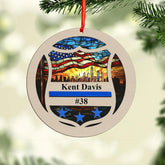 MAPrints Personalized Police Ornaments, Police Christmas Shape Flat Ornament, Police Hanging Ornament Printed, Police Officer Ornament, Police Hat Ornament, Police Car Ornament (PL 6)