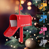 Artparel Custom Mailbox Ornament 2024 Mailbox Christmas Ornaments Post Office Christmas Ornaments Mailbox for Xmas Postal Christmas Ornaments Mailbox Personalized Christmas Tree Ornament (MB7)