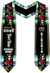 Pretyprints Custom Nigerian Graduation Sash, Nigeria Graduation Stole Customize, Nigerian American Flag Graduation Sash 2025