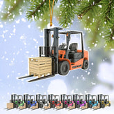 Personalized Forklift Ornament 2024 Custom Forklift Ornaments for Christmas Tree, Forklift Truck Ornament Heavy Equipment Machinery Ornaments Forklift Operator Ornament Gift Truck Driver Xmas (E15)