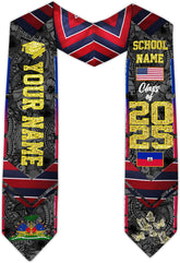 Pretyprints Haitians Graduation Sash, Haiti Graduation Stole Custom, Personalized Haitians American Flag Graduation Sash 2025