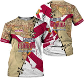Mostprints Personalized Name Florida Shirt 3D, Florida Flag Shirts Custom for Men Women, Unisex Florida Tshirt S-5XL