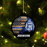MAPrints Personalized Police Ornaments, Police Christmas Printed Wood Shape Flat Ornament, Police Hanging Ornament Printed, Police Officer Ornament, Police Hat Ornament, Police Car Ornament (Police 3)