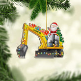 Personalized Excavator Christmas Ornament, Custom Excavator Ornament, Construction Christmas Ornaments Excavator Gift 2024, Heavy Equipment Ornaments, Construction Vehicle Worker Tree Ornament (EN10)