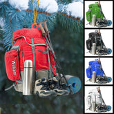 Personalized Hiking Ornaments for Christmas Tree, Hiking Ornament Gift for Hiker Women and Men, Mountain Hiking Ornament Gift for Hiking Lover, Mountain Climber, Through Hiker Ornament (Hiking 1)