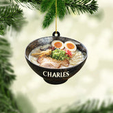 Personalized Ramen Christmas Ornament, Ramen Noodles Christmas Ornament 2024, Ramen Noodle Ornament Ramen Ornaments Gifts for Food Lover Custom Ramen Noodle Bowl Ornament Tree Hanging Decor (Ramen 3)