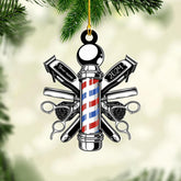 Paniprints Personalized Barber Ornaments for Christmas Tree 2024, Hair Dresser Christmas Ornaments, Hair Stylist Ornaments, Hair Salon Christmas Tree Ornaments Xmas Decor (Style 14)