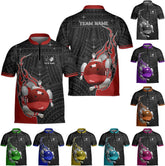 Pretyprints Personalized Name Bowling Baseball Jersey, Bowling Shirts for Men, Bowling Jerseys for Team, Bowling Shirts