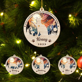 Mostprints Personalized Wooden Dog Cat Paw Ornament Christmas, Custom Dogs Cat Suncatcher Pet Name Ornaments, Customized Memorial Dog Ornament for Christmas Tree (Suncatcher 5)