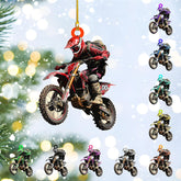 Personalized Dirt Bike Acrylic Ornament, Dirt Bike Christmas Ornament 2024, Dirt Bike Player Ornament, Dirt Bike Tree Decor, Motocross Dirt Biker Ornaments for Christmas Tree (Style 5)