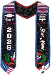 Pretyprints Custom Dominican Sash Graduation, Dominicans Flag Graduation Sash 2025, Dominican Republic Graduation Stole