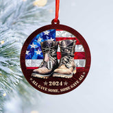 Personalized Military Uniform Boots Hat Ornament 2024, Veteran Ornament, Us Army Ornaments for Christmas Tree, Soldier Backpack Patriotic Christmas Ornaments Decorations, Gift for Veteran Army (AM17)