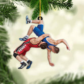 Paniprints Personalized Name Wrestling Christmas Ornament 2024,Wrestler Ornament, Wrestling Christmas Ornaments Gift for Wrestler Lover Hanging Decoration for Xmas (Wrestling8)
