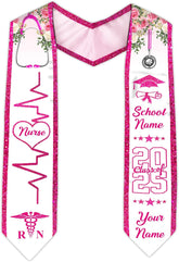 Pretyprints Custom Nurse Sash Graduation, RN Graduation Stole Gifts for Friends Nursing Student Senior Class Of 2025