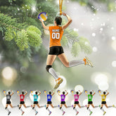 AOVL Personalized Volleyball Ornament Beach Volleyball Acrylic Ornament Gift for Volleyball Players Volleyball Ornament Christmas Tree Volleyball Gifts for Team Gifts for Volleyball Lovers (Volley 22)