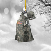 Riveprints Personalized Military Uniform Boots Hat Christmas Ornament, Army Christmas, Veteran Gifts, Military American Soldier Christmas Ornament Gift for Veterans, Custom Ornament Veteran (ON120)