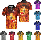 Intenprints Custom 3D Bowling Polo Shirts Personalized Jersey Men Women Team Name Unisex Bowling Shirt Jerseys