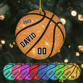 Personalized Basketball Ornaments for Christmas Tree, Basketball Ornament 2024 Custom Basketball Player Ornament Basketball Tree Ornaments Gifts for Basketball Team Ornament Hanging Decor (BKB 2c)