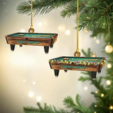 Ligthuy Personalized Billiards Ornament 2024, Billiards Christmas Ornaments, 8 Ball Ornaments, Ping Pong Ornament, Wood and Acrylic Hanging Ornament for Xmas (Billiard3)