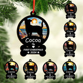 Mostefy Personalized Wooden Dog Cat Paw Ornament Christmas, Custom Dogs Cat Suncatcher Pet Name Ornaments, Customized Memorial Dog Ornament for Christmas Tree (Suncatcher18)