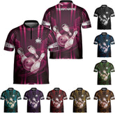 Homedesign Personalized Bowling Jersey Gift 3D Custom Bowling Shirts for Team Name Bowl Bowler Shirt Unisex Cool Men Women