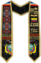 Pretyprints Ecuador Graduation Stole, Ecuadorians American Flag Graduation Sash 2025, Ecuadorians Graduation Sash
