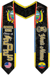 Pretyprints Ecuador Graduation Stole, Ecuadorians American Flag Graduation Sash 2025, Ecuadorians Graduation Sash