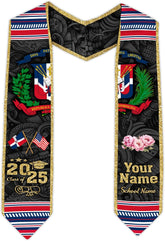 Pretyprints Custom Dominican Sash Graduation, Dominicans Flag Graduation Sash 2025, Dominican Republic Graduation Stole