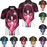 Custom Bowling Polo Shirt Personalized 3D Team Name Bowling Shirts for Men Women Jersey Unisex Bowler Short Sleeve Gift Tee