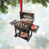 Personalized Grill Christmas Ornaments, BBQ Grill Ornament 2024, Smoker Christmas Ornament, Barbeque BBQ Ornament, Grilling Christmas Ornaments Cooking Hanging Gift for Griller Grill Master (BBQ10)