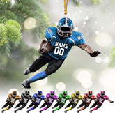Artparel Personalized Football Ornament Customized Football Christmas Ornaments Football Ornament Christmas Hanging Décor Gift for Football Fans Football Gifts Gift for Football (FBH 1)